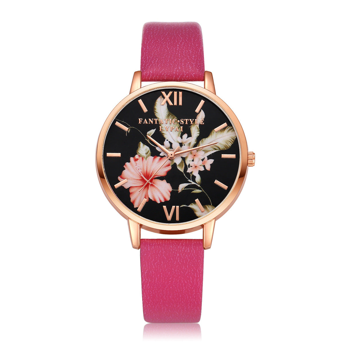 Lvpai Marke Frauen Armband Uhr Mode Rose Gold Blumen Leder Einfache Frauen Kleid Uhren Luxus Business Geschenk Uhr Uhr - Black & Elva