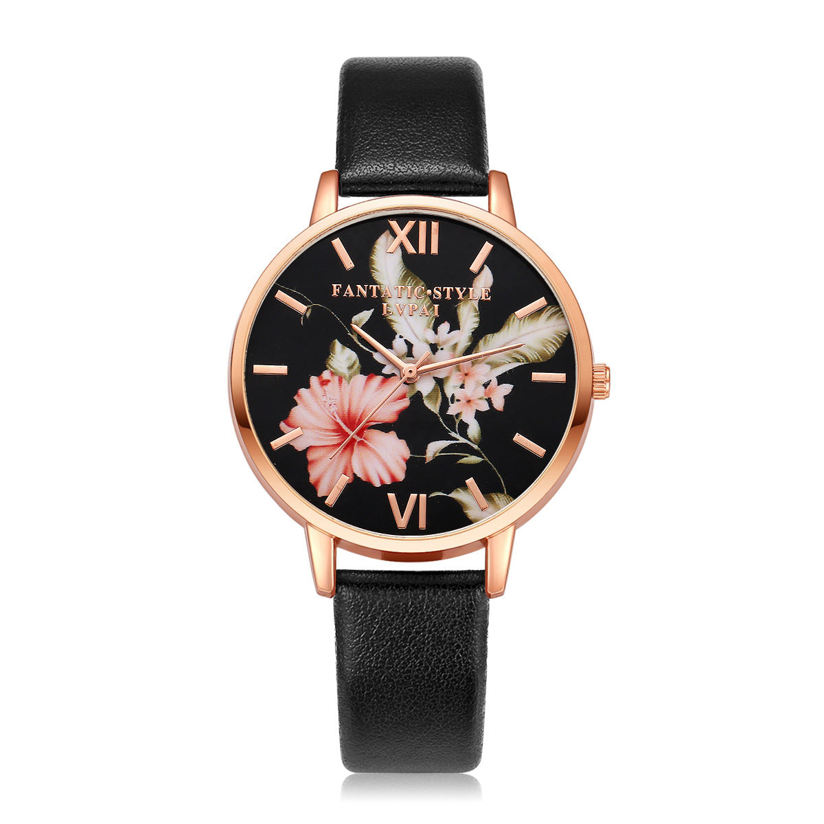 Lvpai Marke Frauen Armband Uhr Mode Rose Gold Blumen Leder Einfache Frauen Kleid Uhren Luxus Business Geschenk Uhr Uhr - Black & Elva