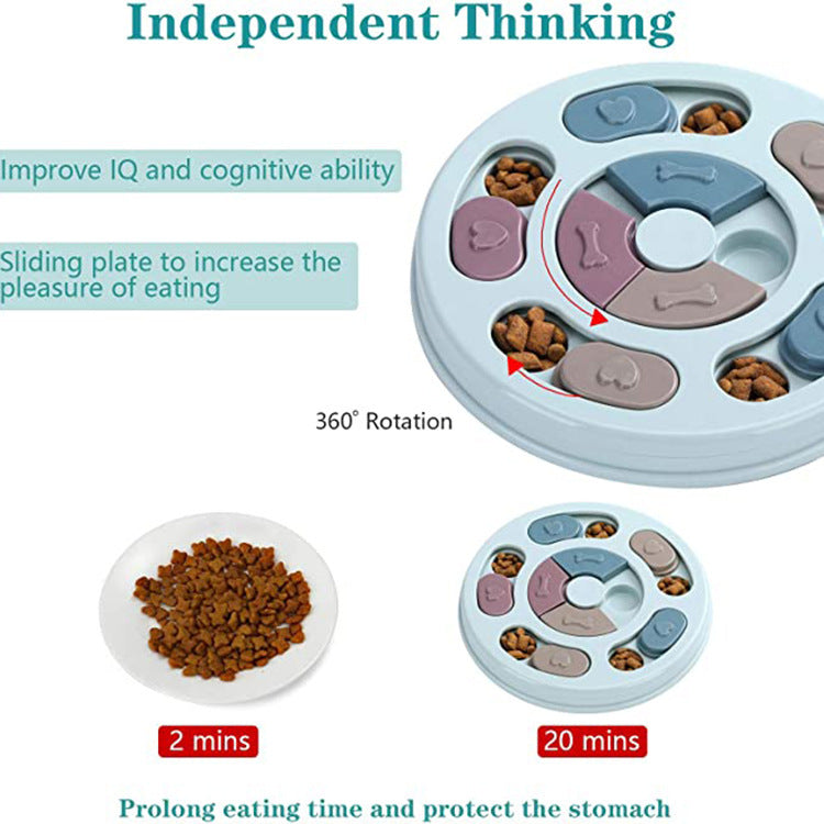 Interactive Dog Puzzle Feeder Bowl – Slow Feeding & Mental Stimulation Toy - Black & Elva