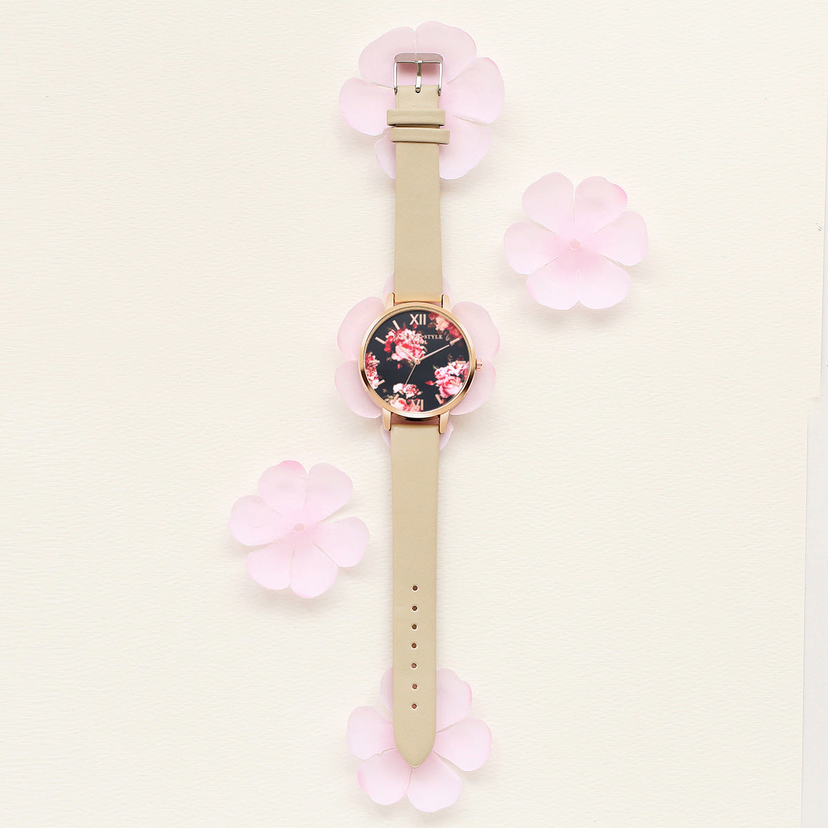 Lvpai Marke Frauen Armband Uhr Mode Rose Gold Blumen Leder Einfache Frauen Kleid Uhren Luxus Business Geschenk Uhr Uhr - Black & Elva