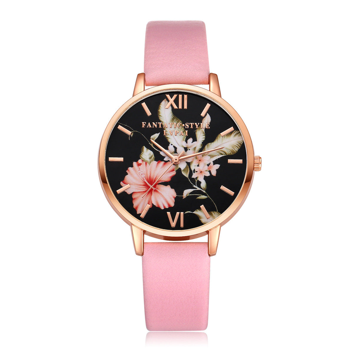Lvpai Marke Frauen Armband Uhr Mode Rose Gold Blumen Leder Einfache Frauen Kleid Uhren Luxus Business Geschenk Uhr Uhr - Black & Elva