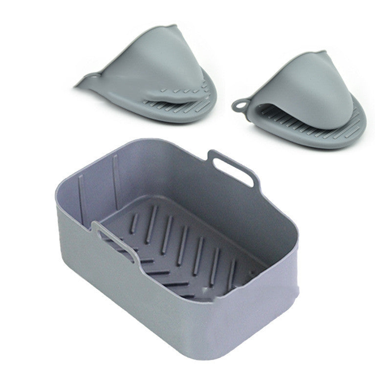 Suitable For DZ201 Foodi 8QT Double Basket Fryer Silicone Pan - Black & Elva