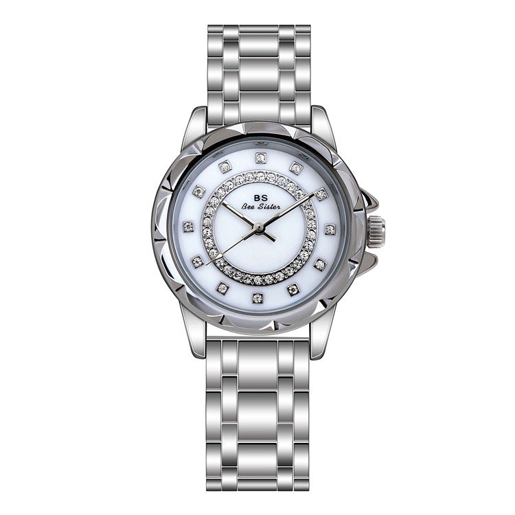 BS new watch diamond Women's Watch - Black & Elva
