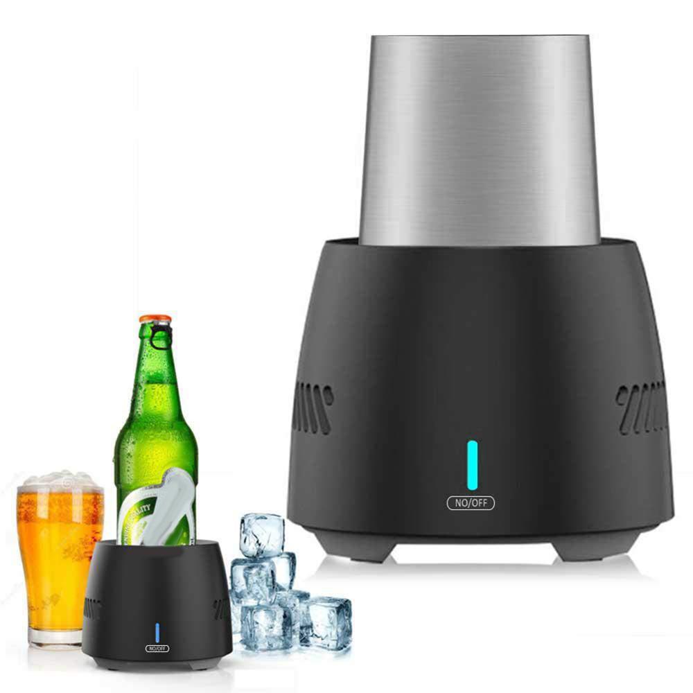 Portable Fast Cooling Cup Electronic Refrigeration Cooler for Beer Wine Beverage Mini Electric Drink Cooler Cup Instant Cooling - Black & Elva