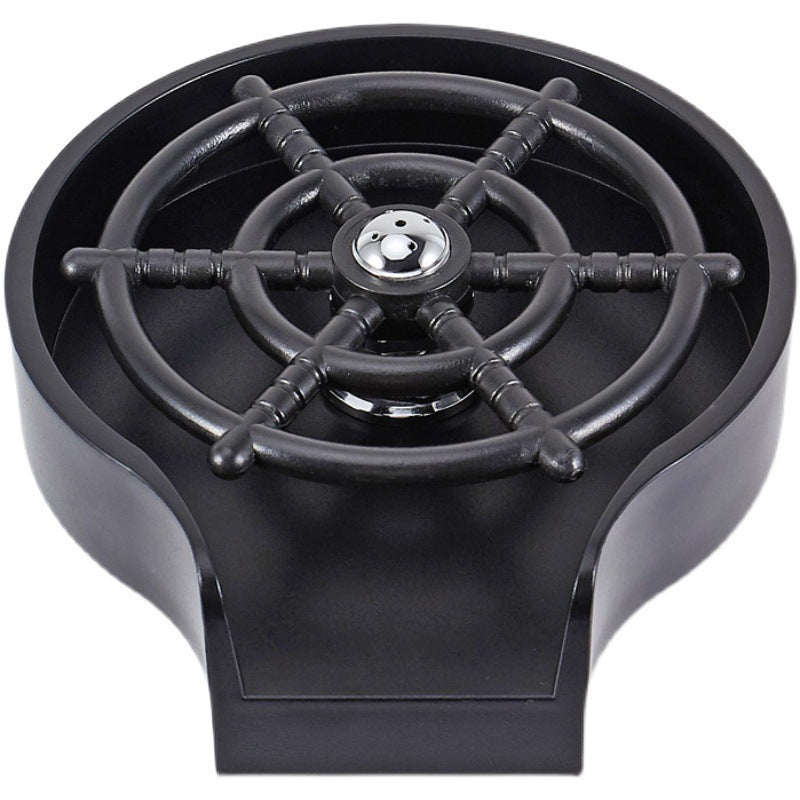 High-Pressure Cup Washer for Sink – Automatic Glass Rinser for Bar & Kitchen - Black & Elva