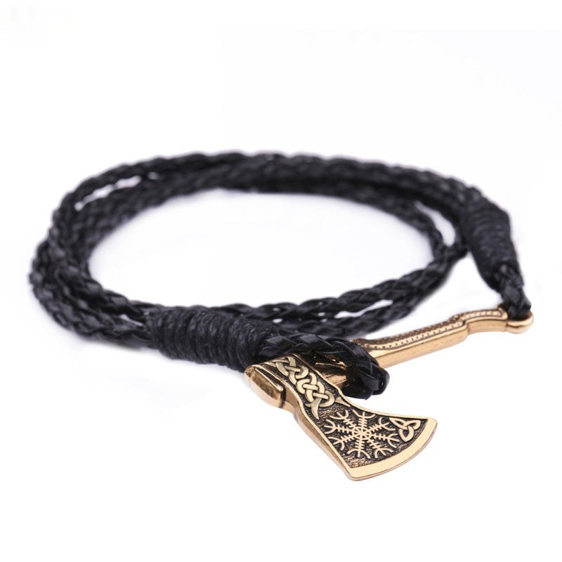 Men's Cowhide Woven Multi-layer Bracelet - Black & Elva