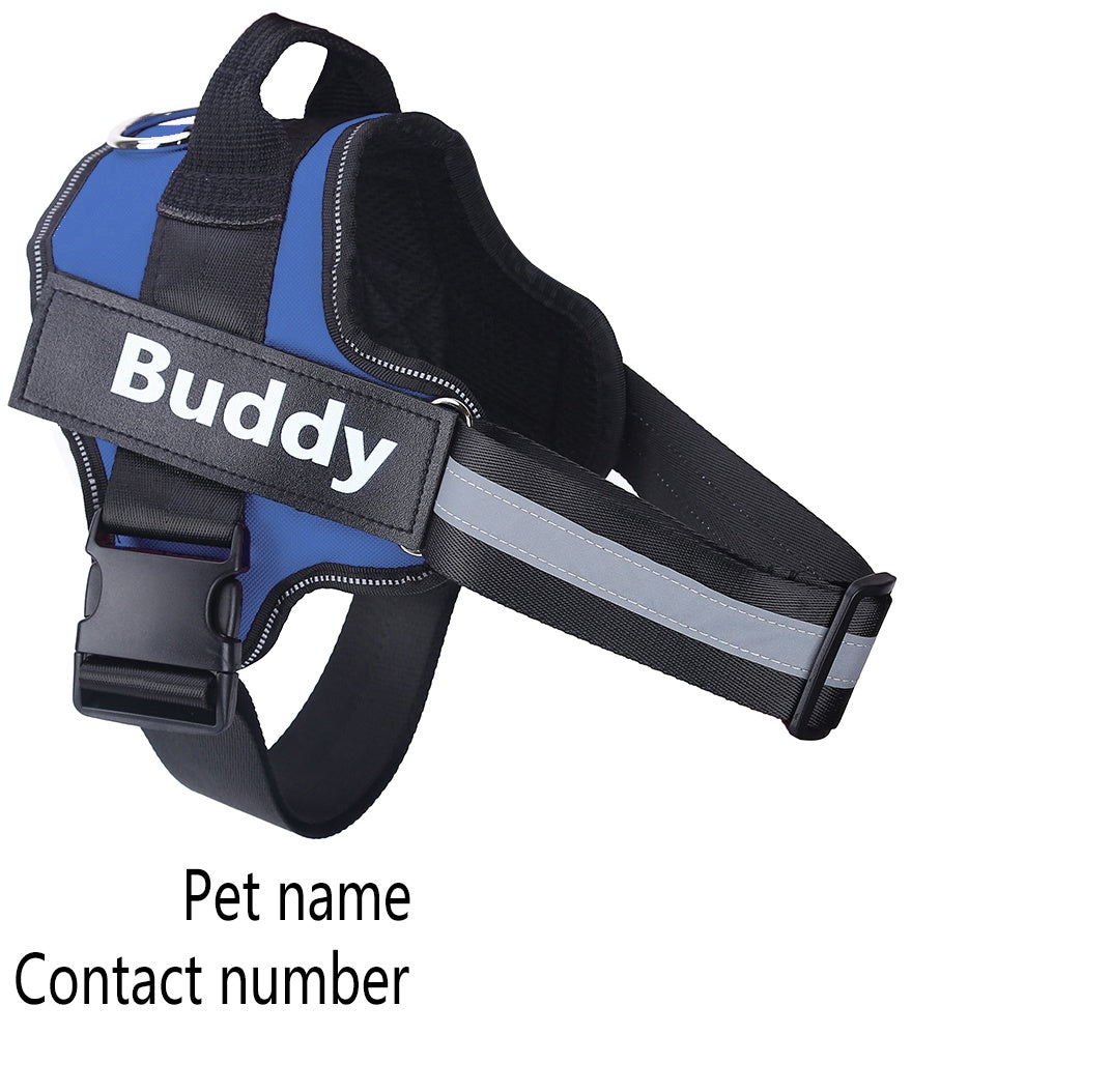 Custom No Pull Dog Harness – Safe, Comfy & Reflective Fit - Black & Elva