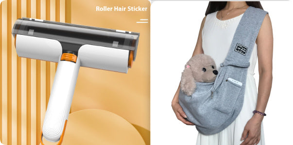 2 In 1 Pet Hair Removal Roller Multifunctional Portable Washable Hair Removal Brush Pet Supplies - Black & Elva