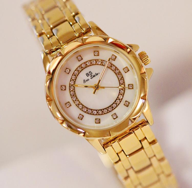 BS new watch diamond Women's Watch - Black & Elva