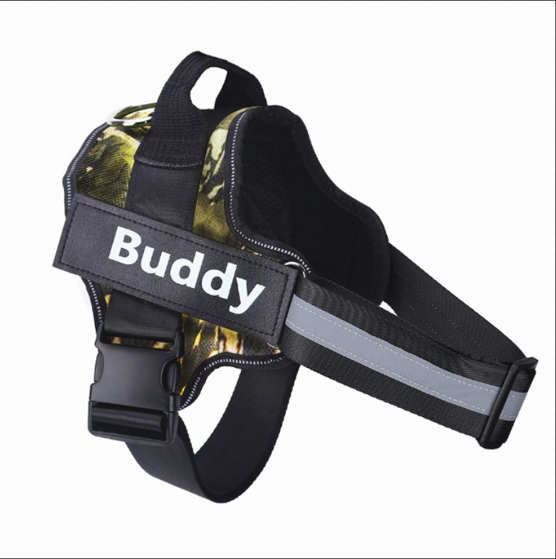 Custom No Pull Dog Harness – Safe, Comfy & Reflective Fit - Black & Elva