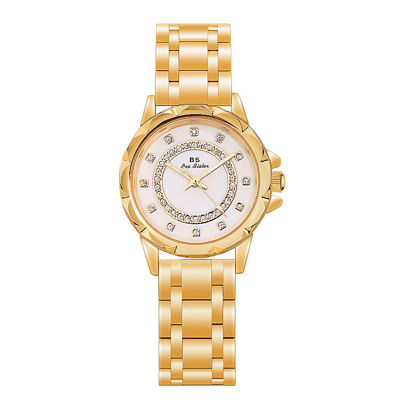 BS new watch diamond Women's Watch - Black & Elva