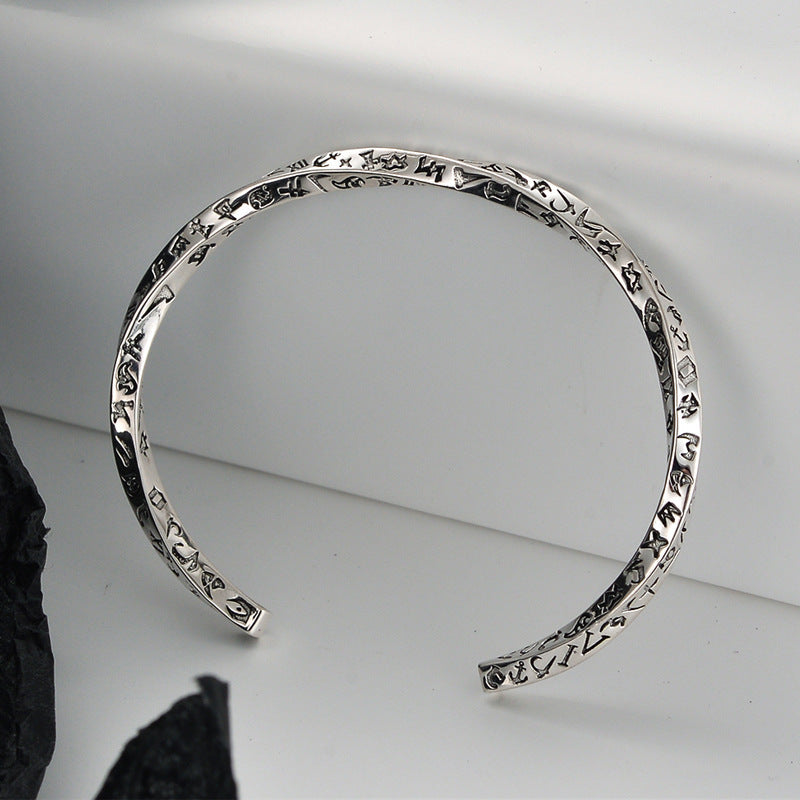 S925 Sterling Silver Mobius Bracelet For Women - Black & Elva