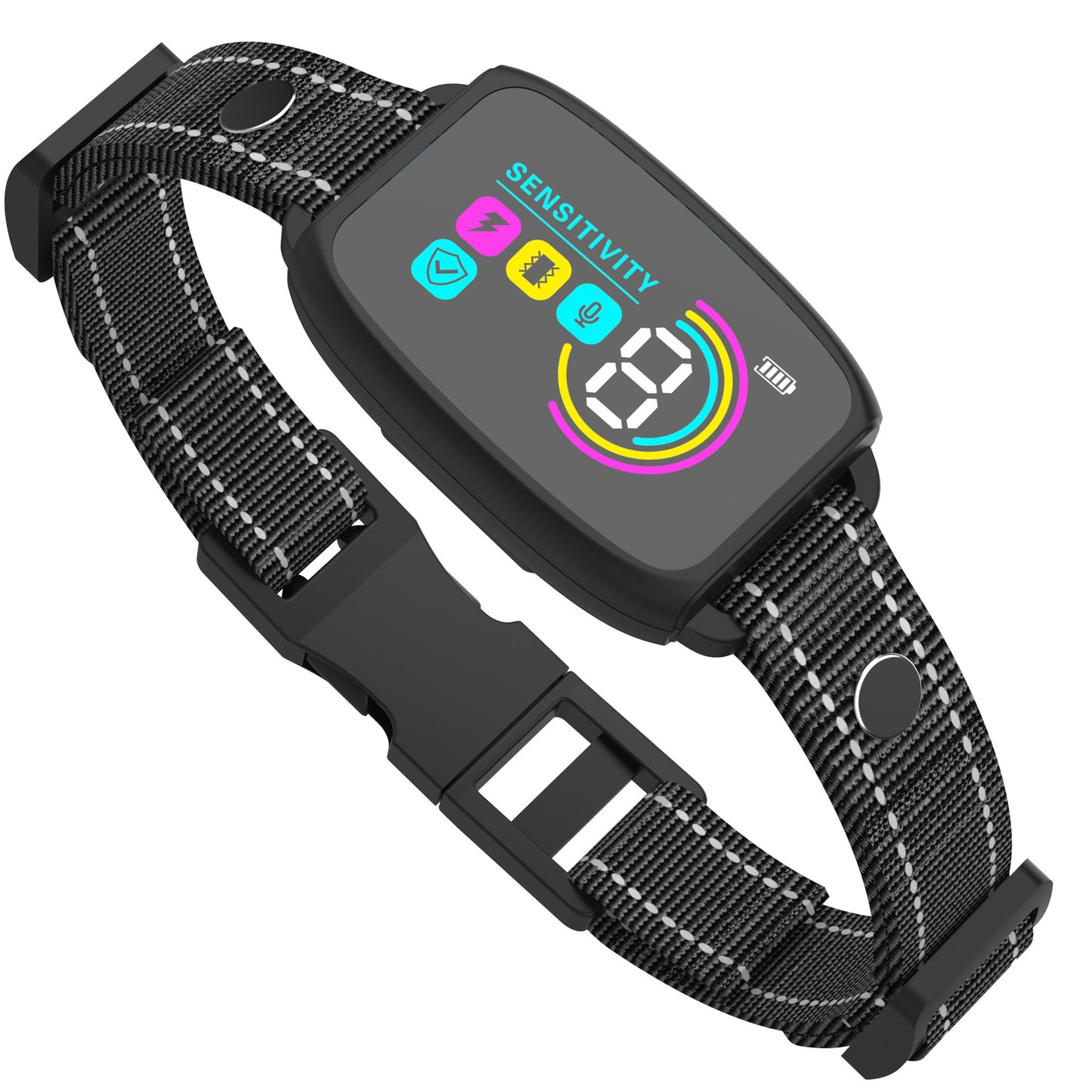 Smart Anti-Bark Dog Collar – Rechargeable, Waterproof & Digital Display - Black & Elva