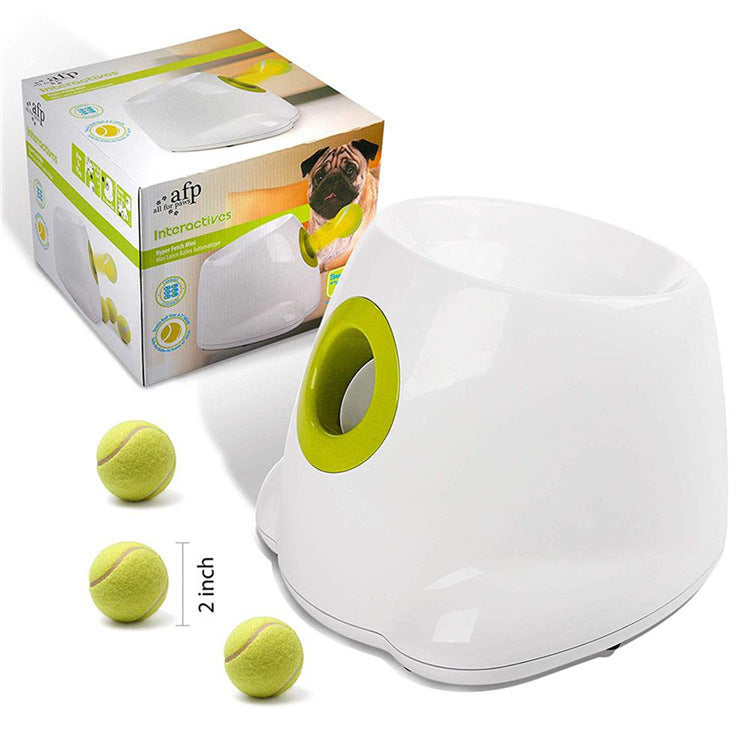 Dog Pet Automatic Interactive Ball Launcher - Black & Elva