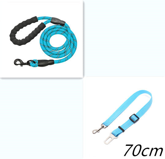 Reflective Nylon Dog Leash – Durable Rope for Walking & Training - Black & Elva