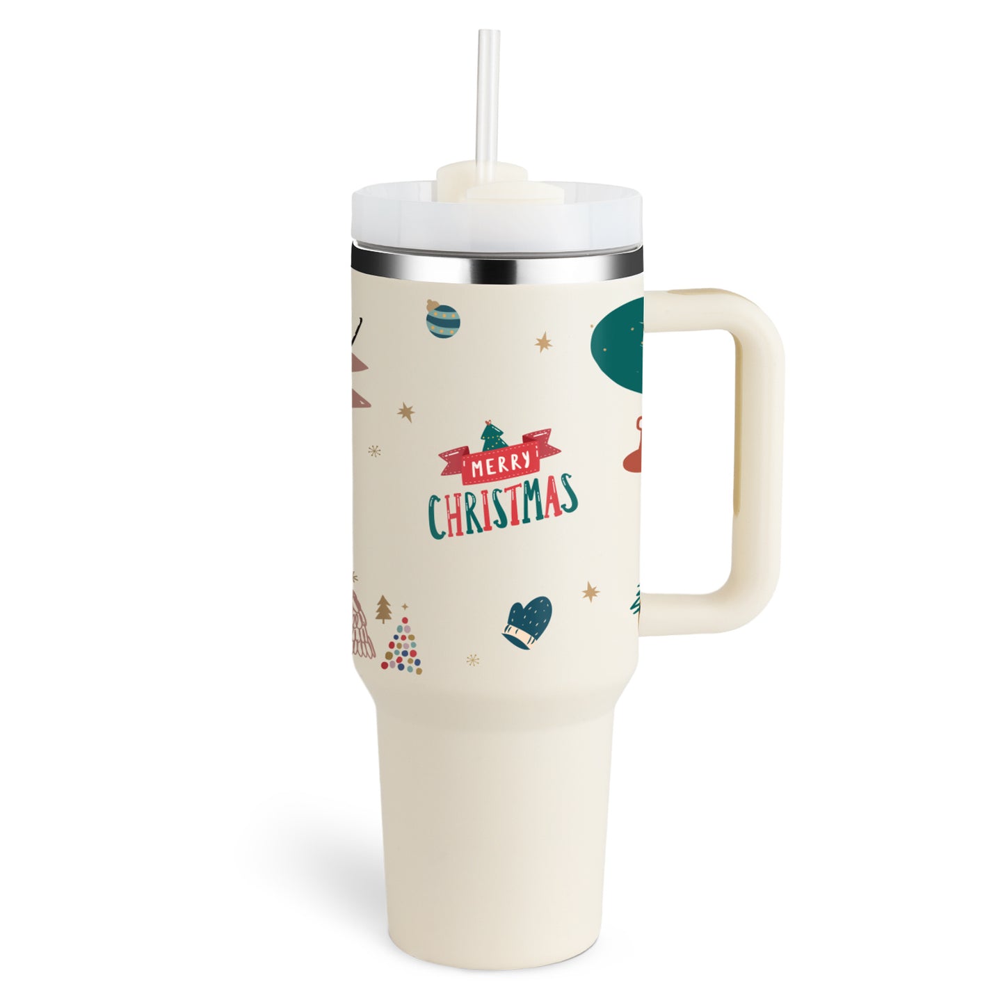 "40 Oz Insulated Stainless Steel Tumbler with Handle & Straw – Spill Proof Vacuum Coffee Cup, Perfect for Car, Gym, Office & Travel – Ideal Valentine’s Gift" - Black & Elva