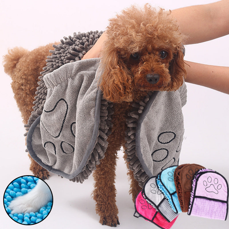 Super Absorbent Microfiber Pet Towels - Black & Elva