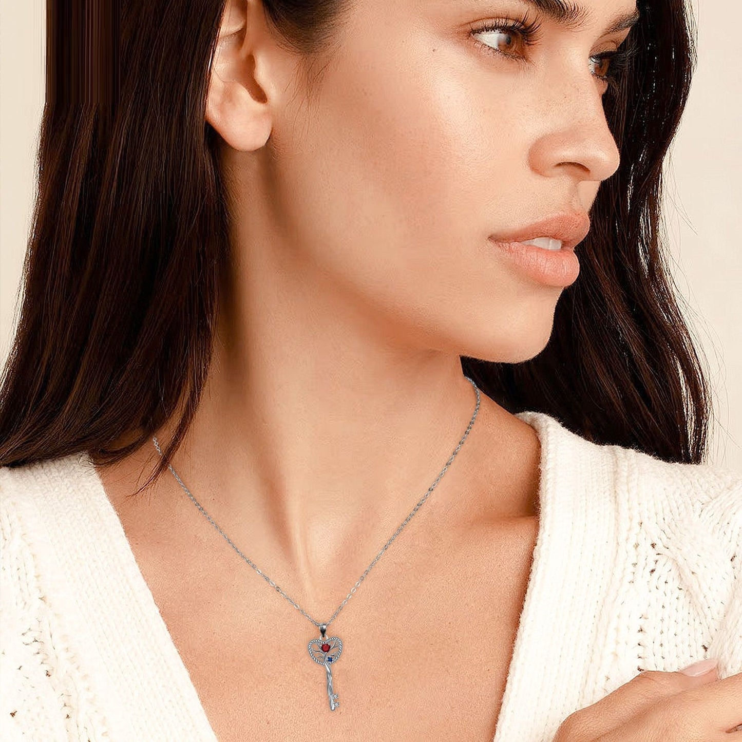 Elegant Design Love Heart Tree Of Life Pendant Necklace - Black & Elva