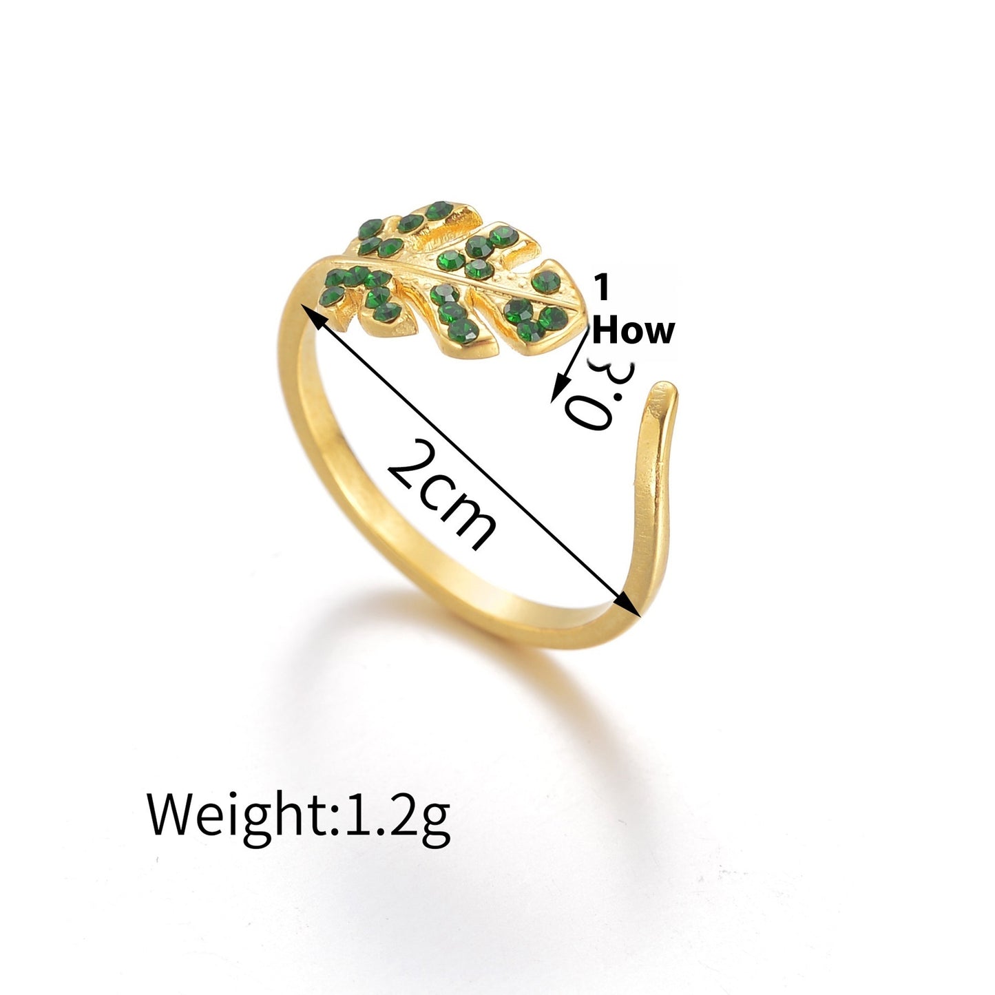 Color Ring 18K Gold Light Luxury Exquisite - Black & Elva