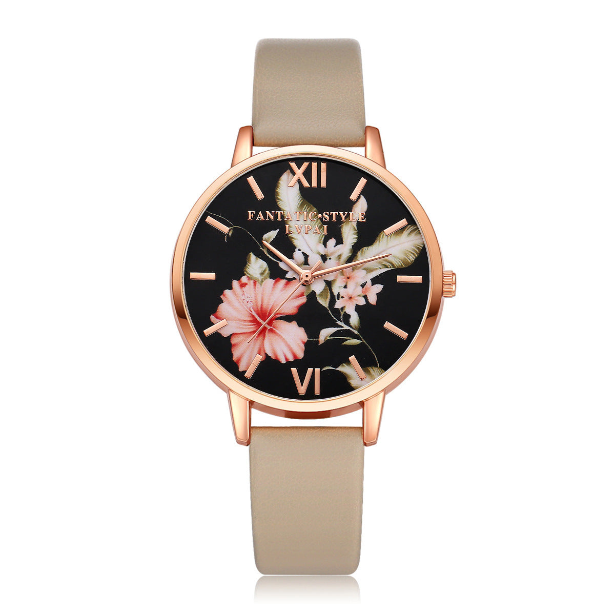 Lvpai Marke Frauen Armband Uhr Mode Rose Gold Blumen Leder Einfache Frauen Kleid Uhren Luxus Business Geschenk Uhr Uhr - Black & Elva