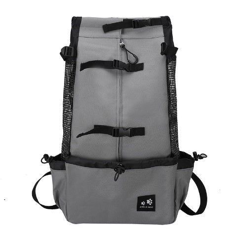 Portable Double Shoulder Dog Carrier Backpack – Travel & Outdoor Pet Bag - Black & Elva