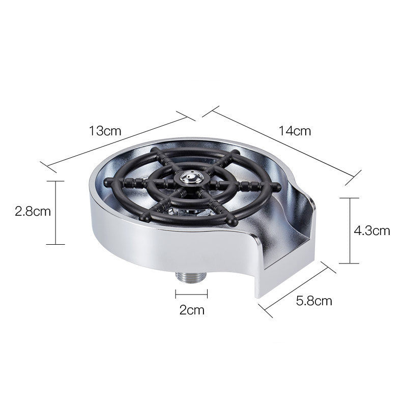 High-Pressure Cup Washer for Sink – Automatic Glass Rinser for Bar & Kitchen - Black & Elva