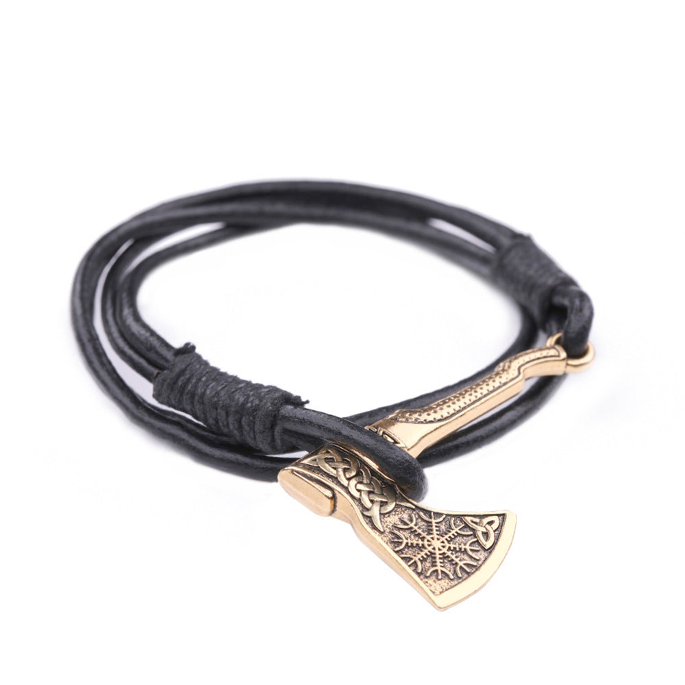 Men's Cowhide Woven Multi-layer Bracelet - Black & Elva