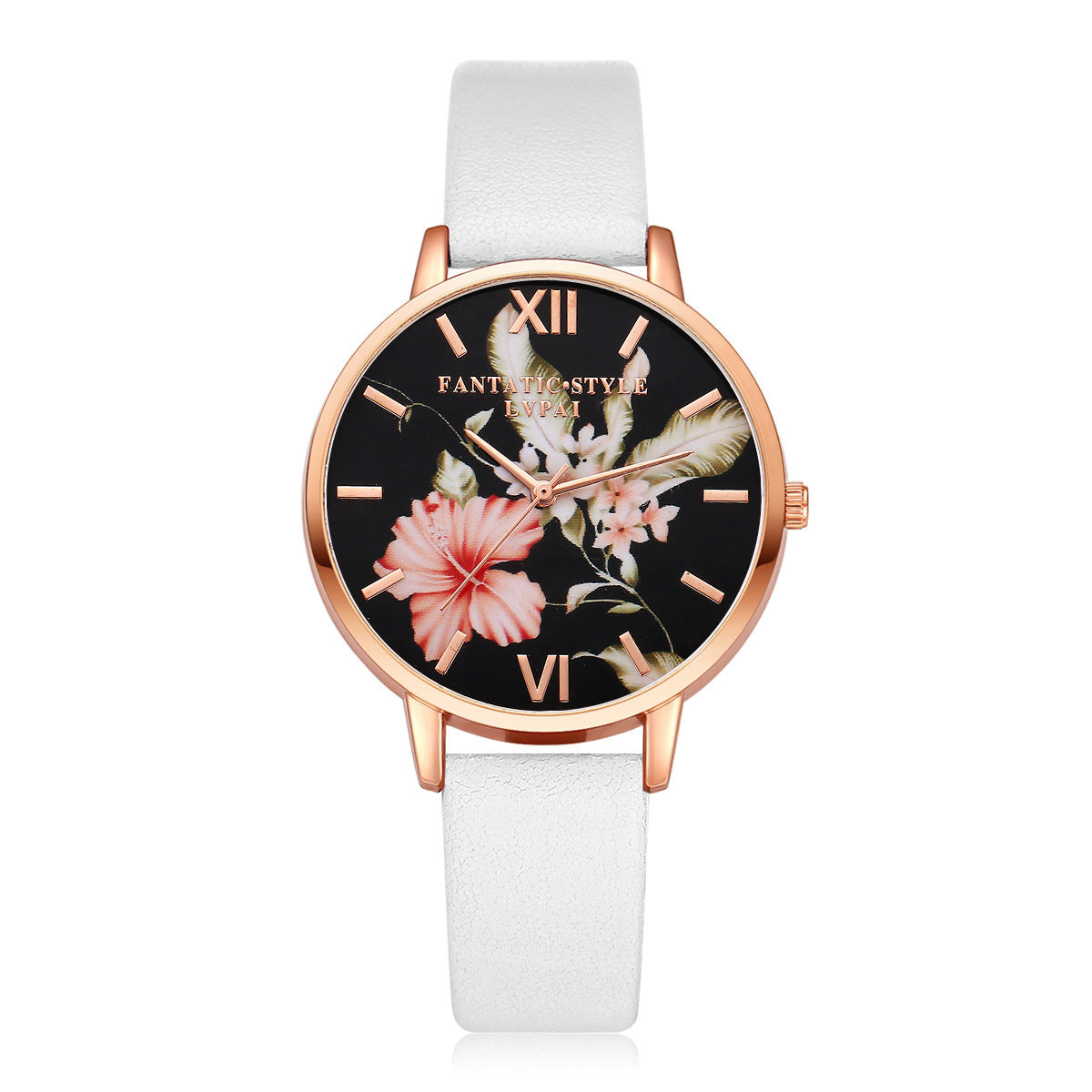Lvpai Marke Frauen Armband Uhr Mode Rose Gold Blumen Leder Einfache Frauen Kleid Uhren Luxus Business Geschenk Uhr Uhr - Black & Elva