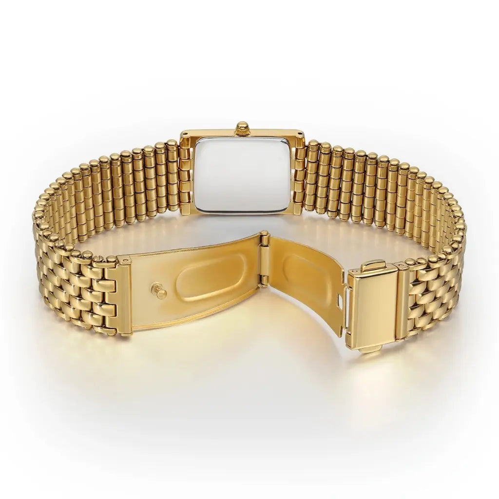 Luxury Square Gold Watch for Women - Black & Elva