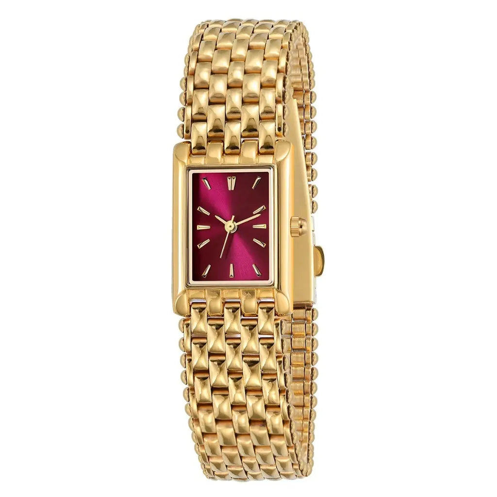 Luxury Square Gold Watch for Women - Black & Elva