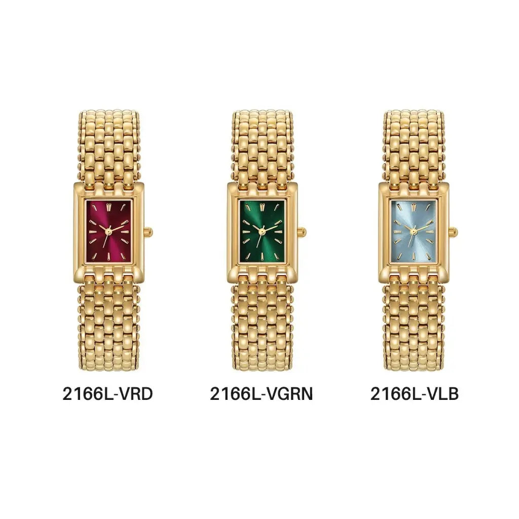 Luxury Square Gold Watch for Women - Black & Elva