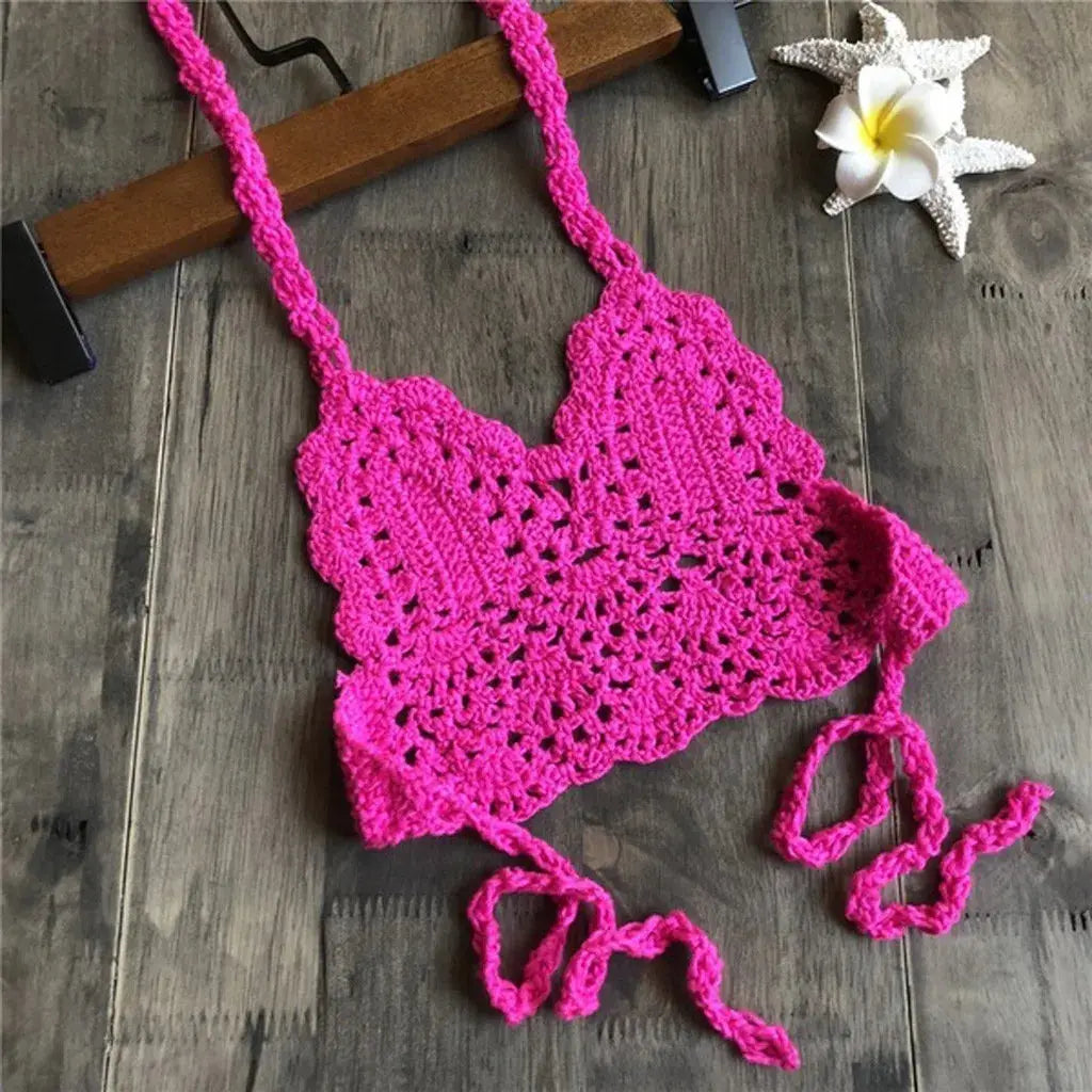 Kids Crochet Swimsuit - Black & Elva