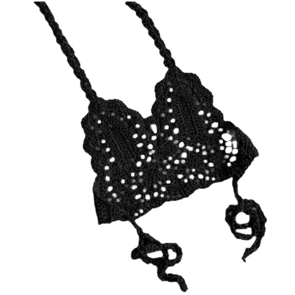 Kids Crochet Swimsuit - Black & Elva