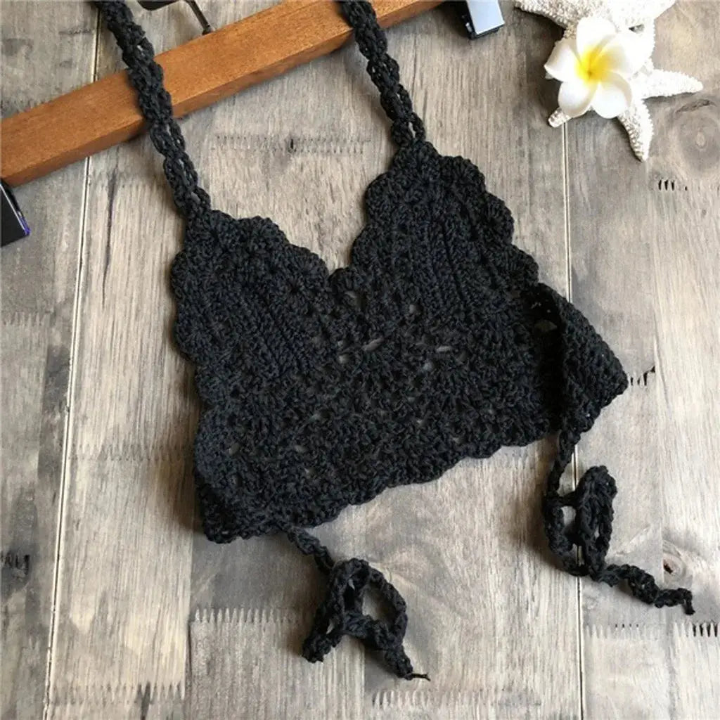 Kids Crochet Swimsuit - Black & Elva