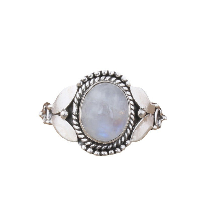 Simple Butterfly Women's Luminous Stone Ring Retro - Black & Elva