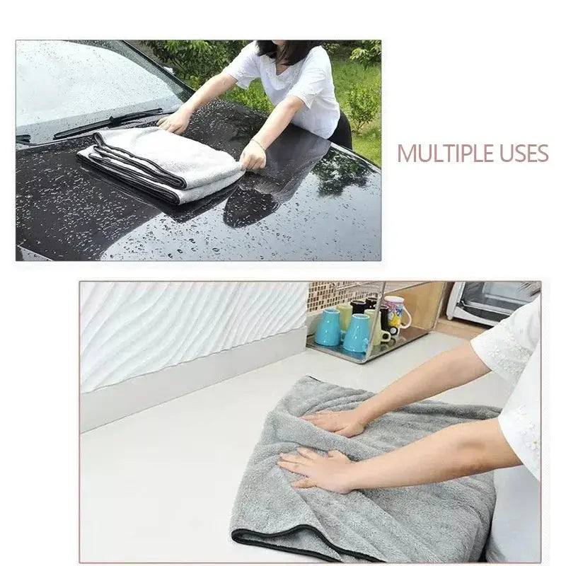 Microfiber Car Wash Towels Set - Black & Elva