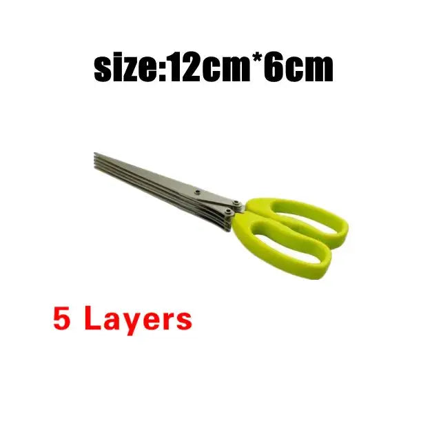 Multi-Layer Kitchen Herb Scissors - Black & Elva