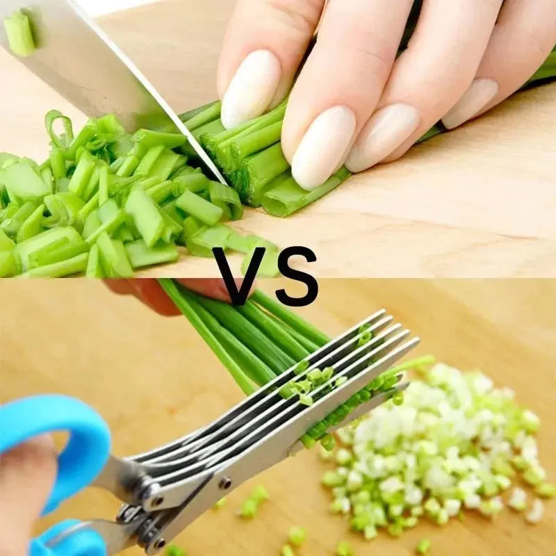 Multi-Layer Kitchen Herb Scissors - Black & Elva
