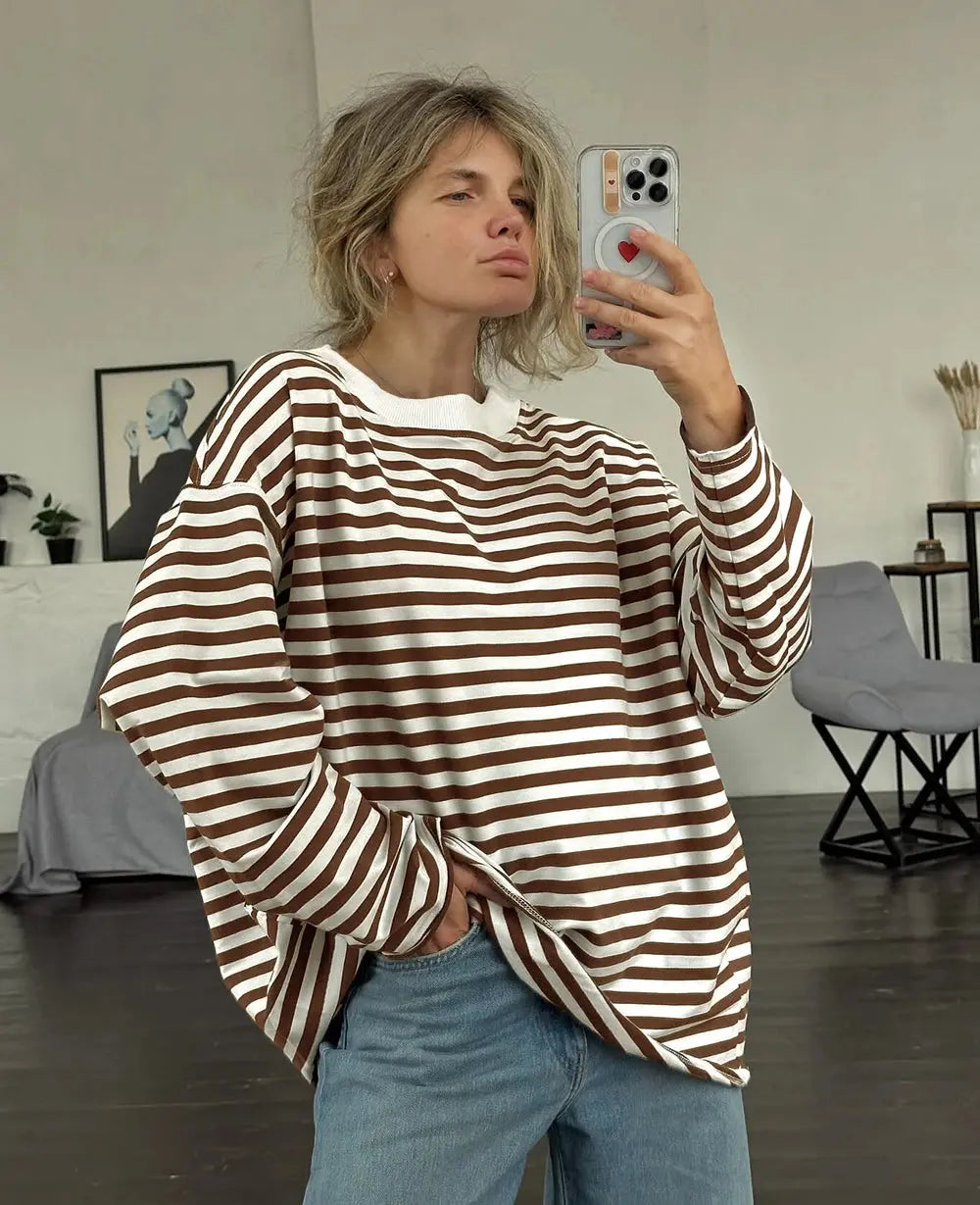 Vintage Striped Tee - Black & Elva