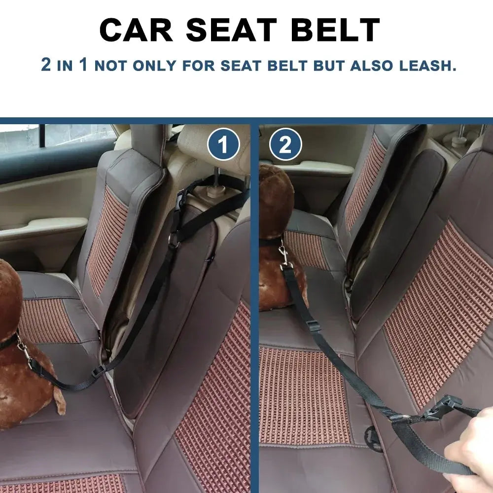 Dog Car Seat Belt - Black & Elva