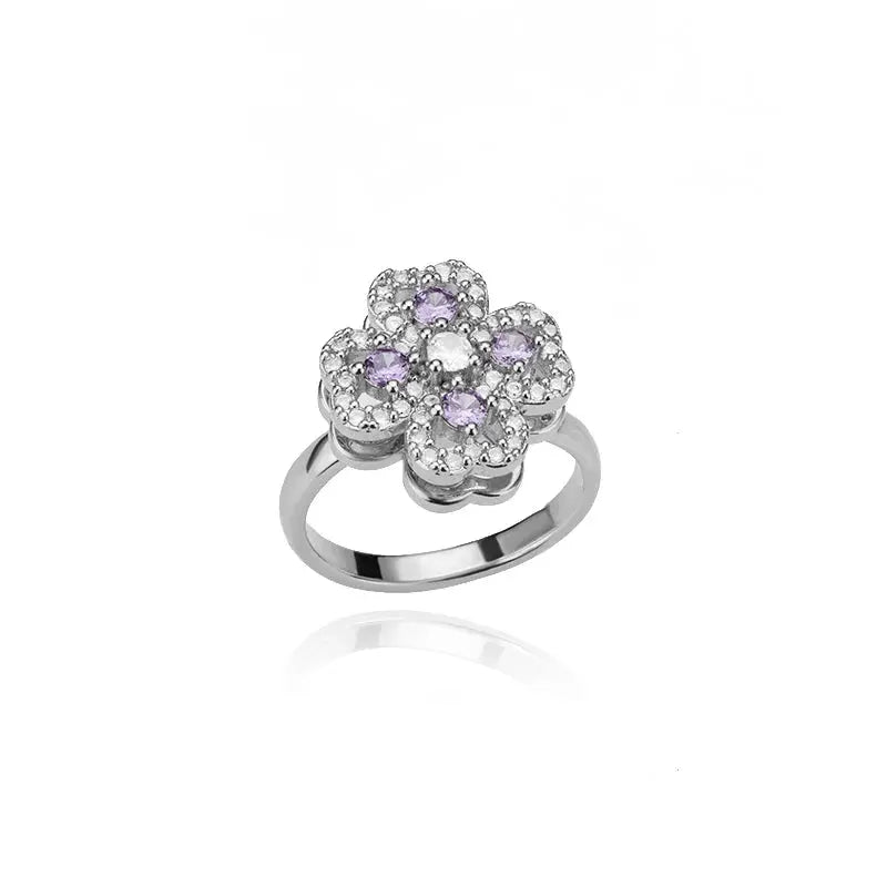 Rotatable Clover Ring - Black & Elva