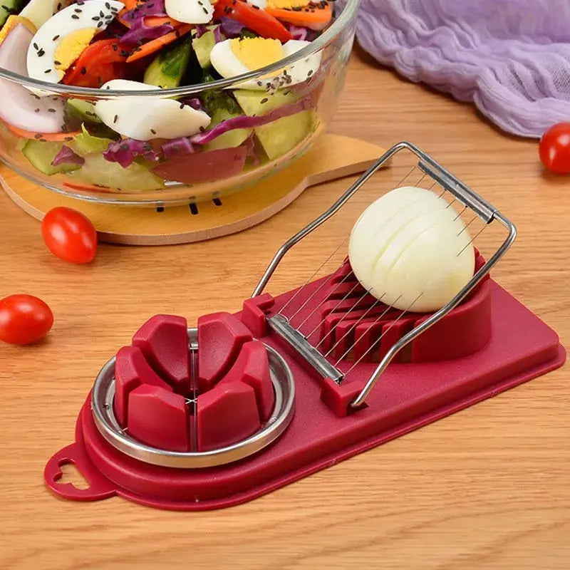 Multifunctional Stainless Steel Egg Slicer - Black & Elva