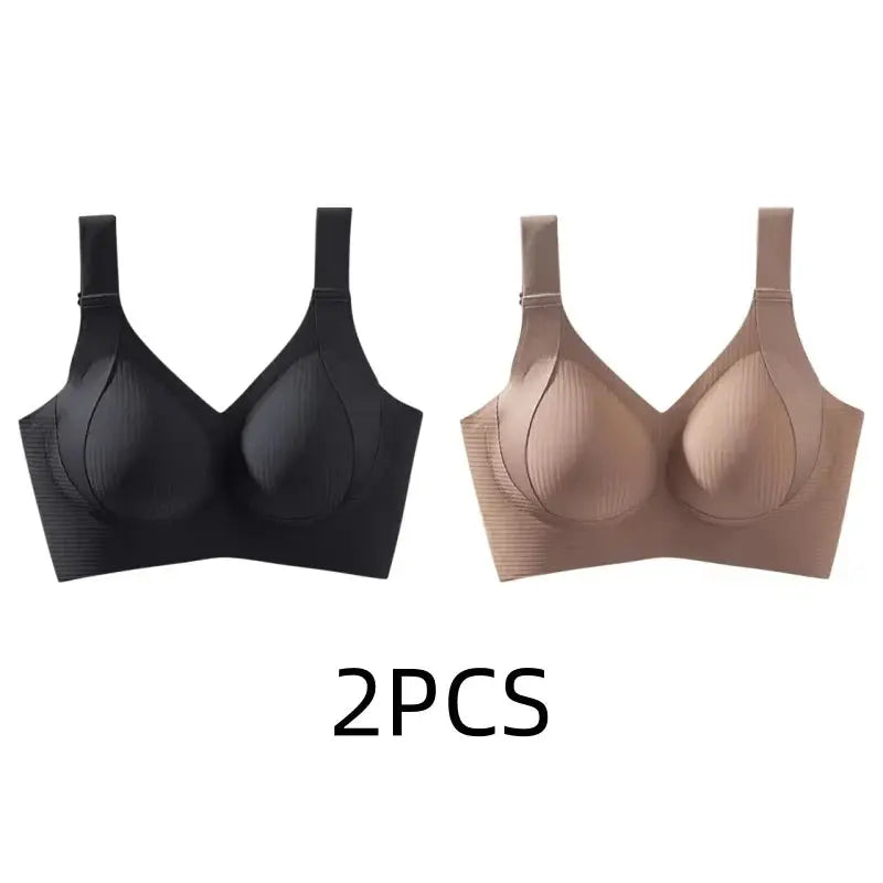 Seamless Wireless Sleep Bra - Black & Elva