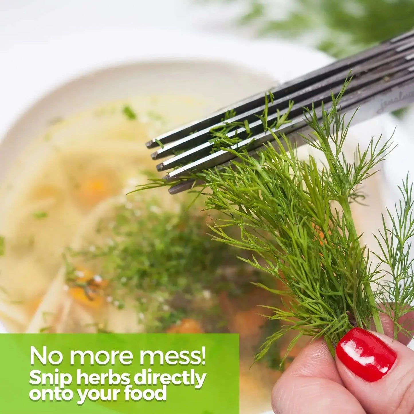 Multi-Layer Kitchen Herb Scissors - Black & Elva
