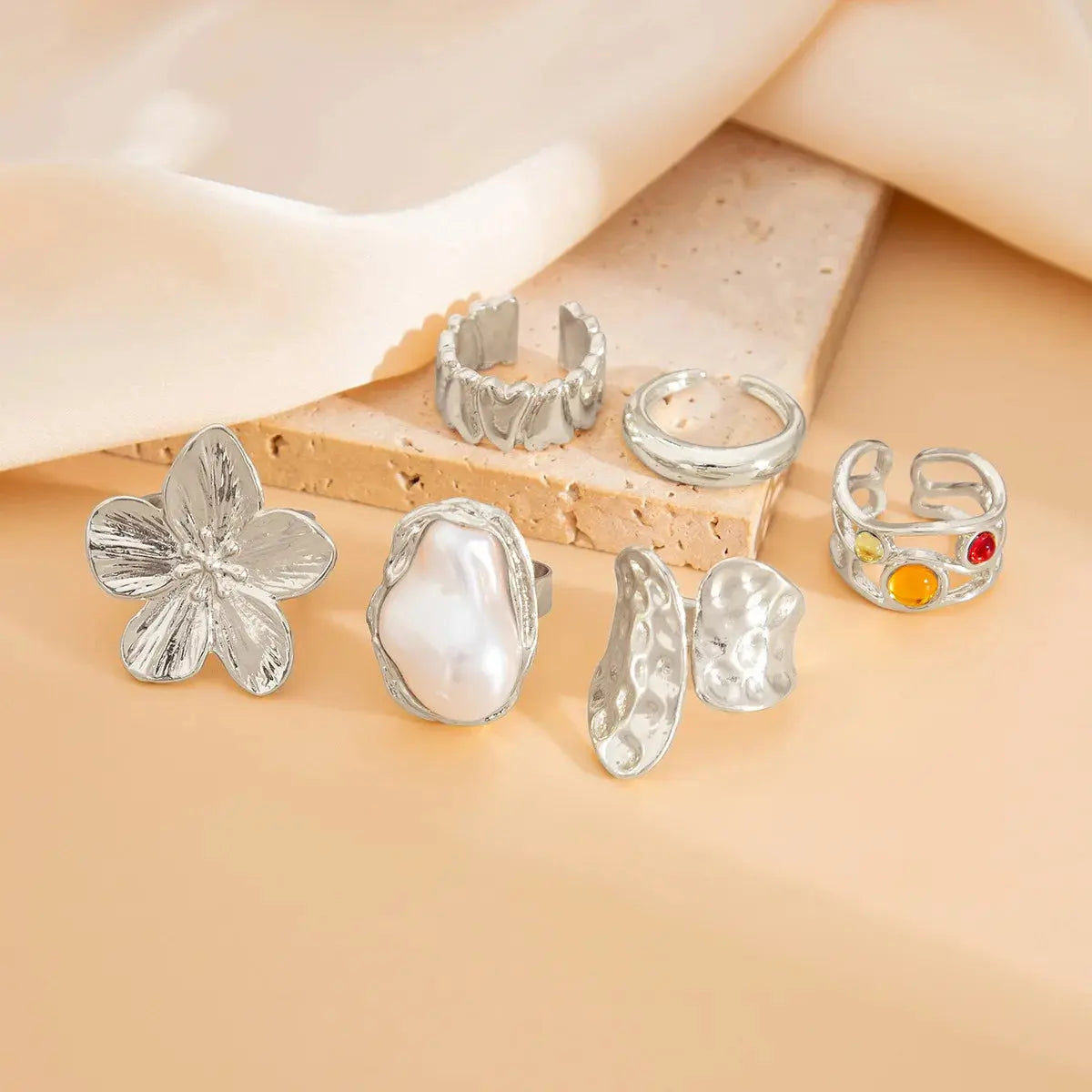 Punk Luxury Rings Set - Black & Elva
