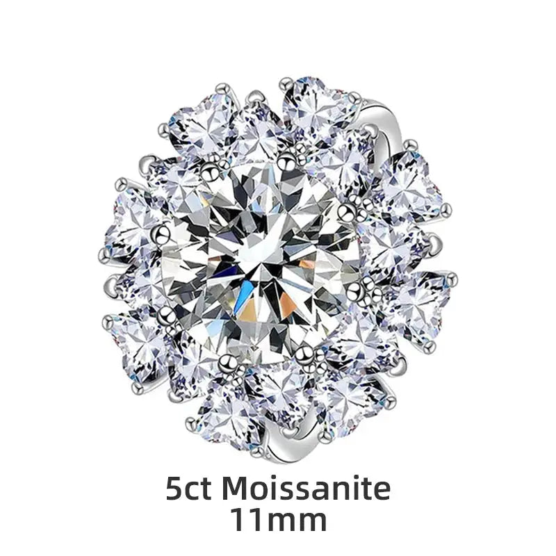 Moissanite Silver Engagement Ring - Black & Elva
