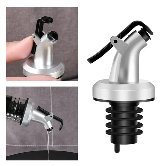 3PCS Silver Oil Bottle Nozzle - Black & Elva