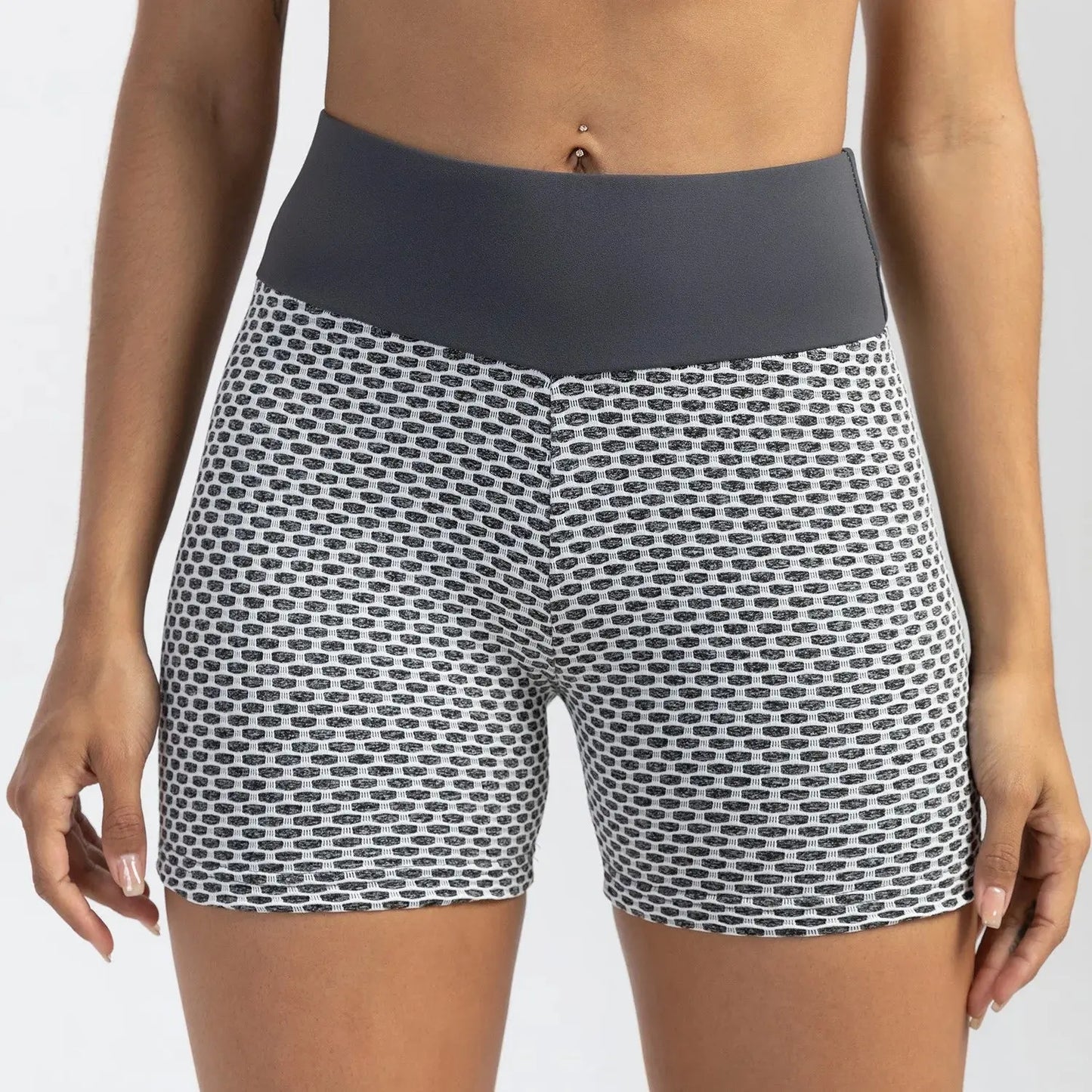 High Waist Yoga Shorts - Black & Elva