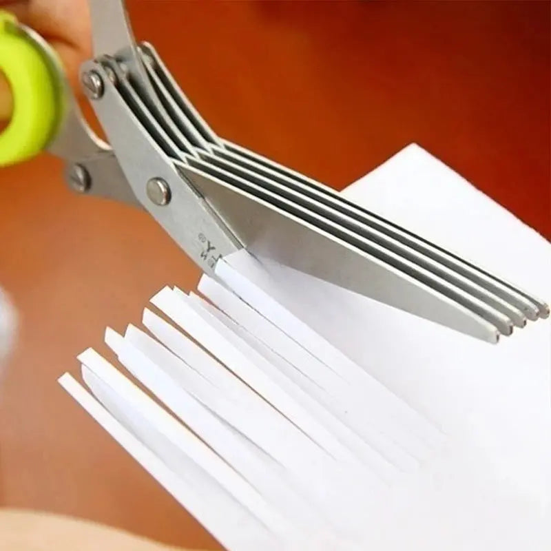 Multi-Layer Kitchen Herb Scissors - Black & Elva