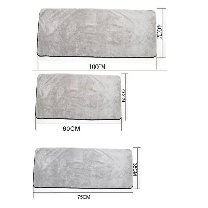 Microfiber Car Wash Towels Set - Black & Elva